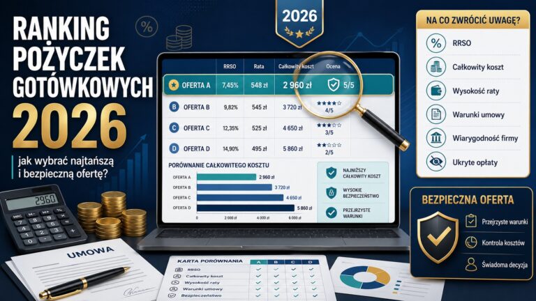 Ranking pożyczek gotówkowych 2026 — jak wybrać najtańszą i bezpieczną ofertę